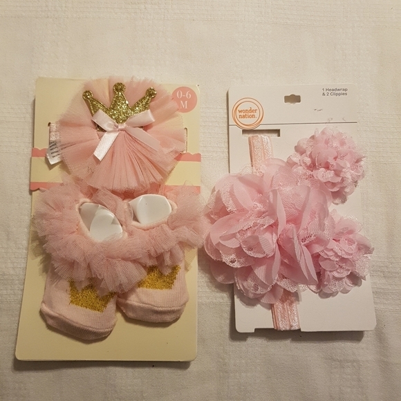 Wonder Nation 2 sets of little girls hair accessories - Picture 1 of 6